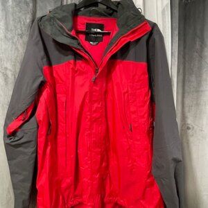 The North Face, Men's, Red and Grey hooded 3/4 jacket, size XXL. Great condition